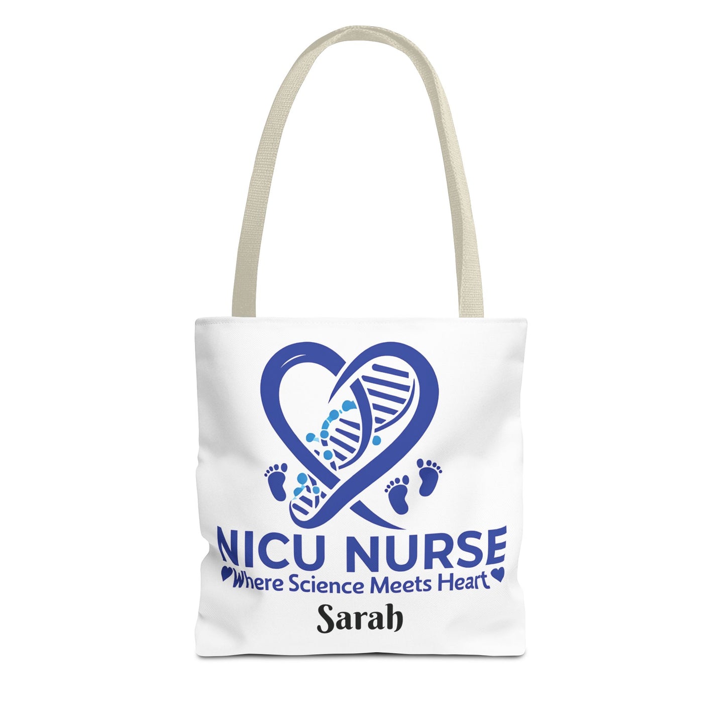 NICU Nurse Tote Bag, Science Meets Heart Bag, Gift for Nurses, Healthcare Tote, Personalized Nurse Gift