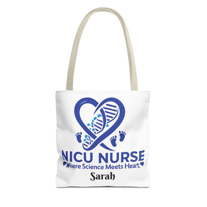 NICU Nurse Tote Bag, Science Meets Heart Bag, Gift for Nurses, Healthcare Tote, Personalized Nurse Gift