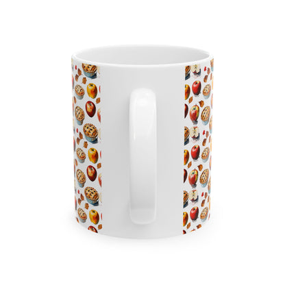 Autumn Pie Ceramic Mug - Cozy Fall Design, Perfect for Hot Cocoa, Thanksgiving Gifts, Kitchen Decor, Seasonal Drinking