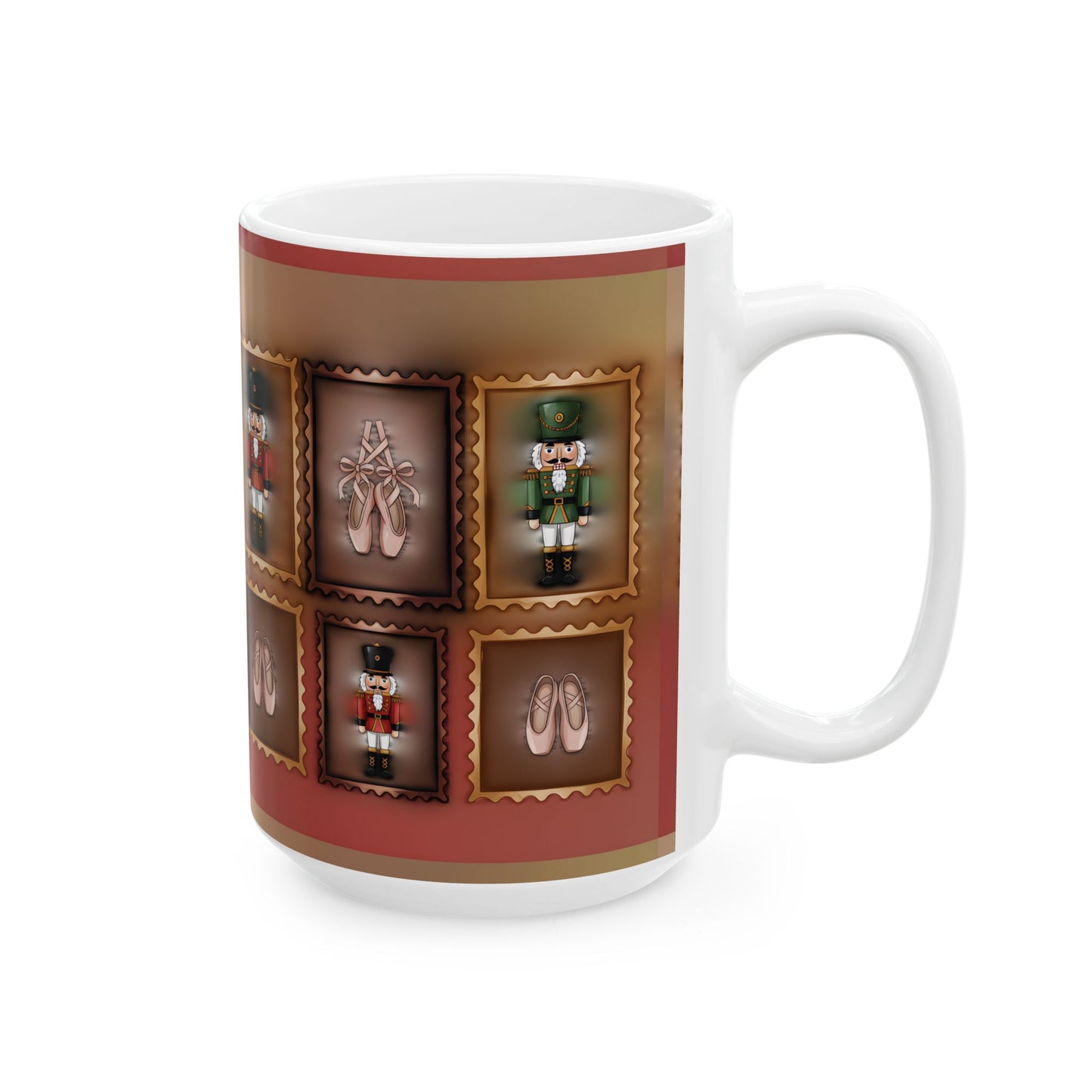 Nutcracker Pattern Mug | Christmas Nutcracker Tiles Coffee Cup