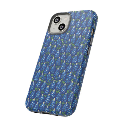 Phone Case, Texas Bluebonnet Tough Case, Navy Floral Phone Cover, Protective iPhone Case, Samsung Galaxy Case, Texas Wildflower Gift