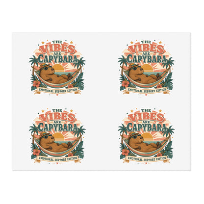 The Vibes Are Capybara sticker sheet | Cute capybara, tropical design
