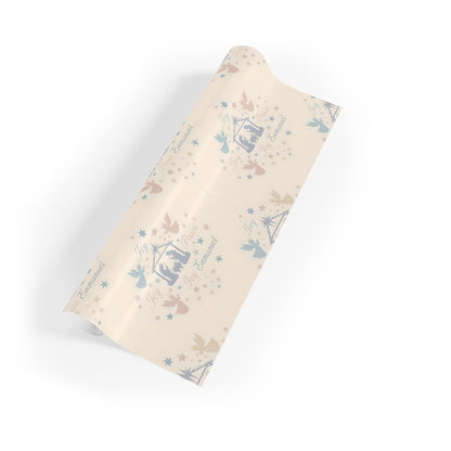 Nativity Scene Pattern Wrapping Paper Roll | Religious Christmas Gift Wrap