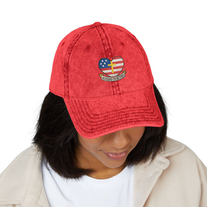 Embroidered Cap Blessed to Be Free - Vintage Freedom Hat, Retro Baseball Cap, Distressed Dad Cap for Men and Women, Adjustable Unisex Hat,