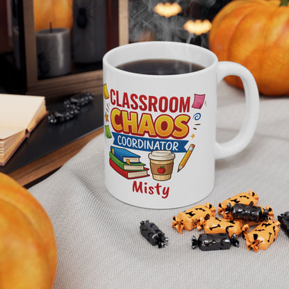 Classroom Chaos Teacher Mug | Coffee Pencil Books School Staff