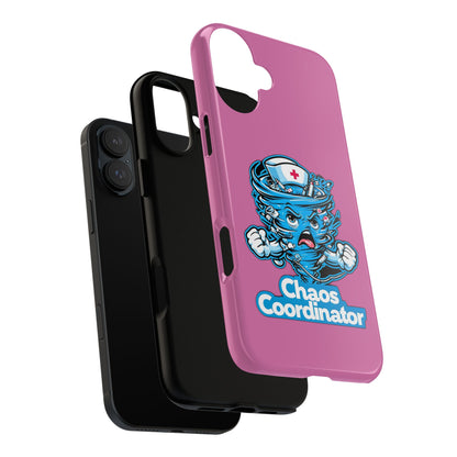 Chaos Coordinator Phone Case, Fun Nurse Gift, Tough Cases for Healthcare Heroes, Unique Cell Phone Cover, Funny Medical Humor/ Pink