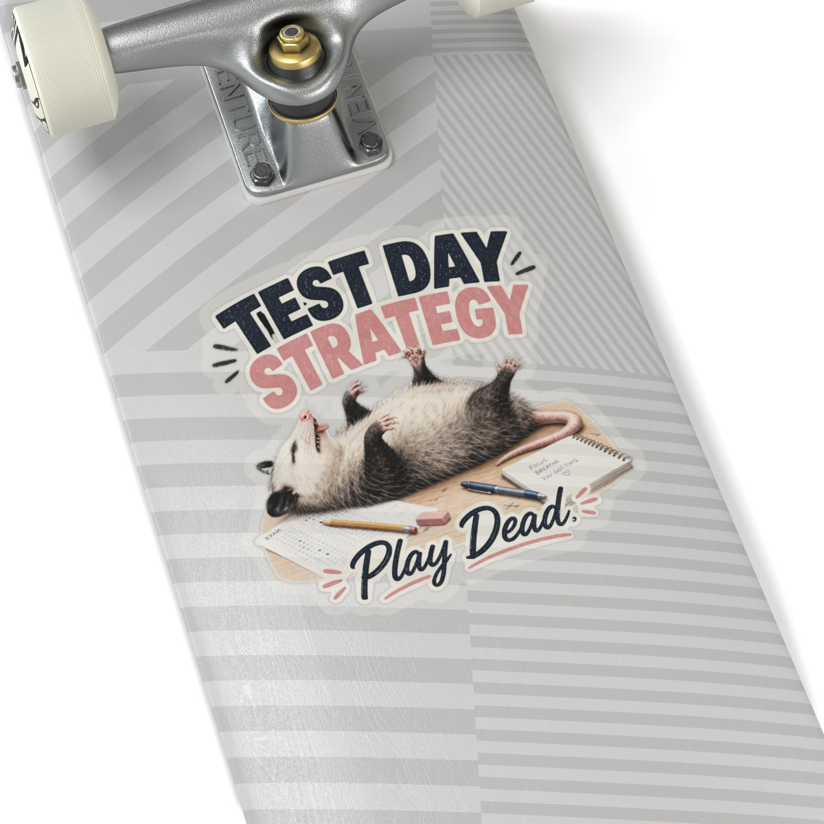 Test Day Strategy Play Dead Sticker | Kiss-Cut Study Humor