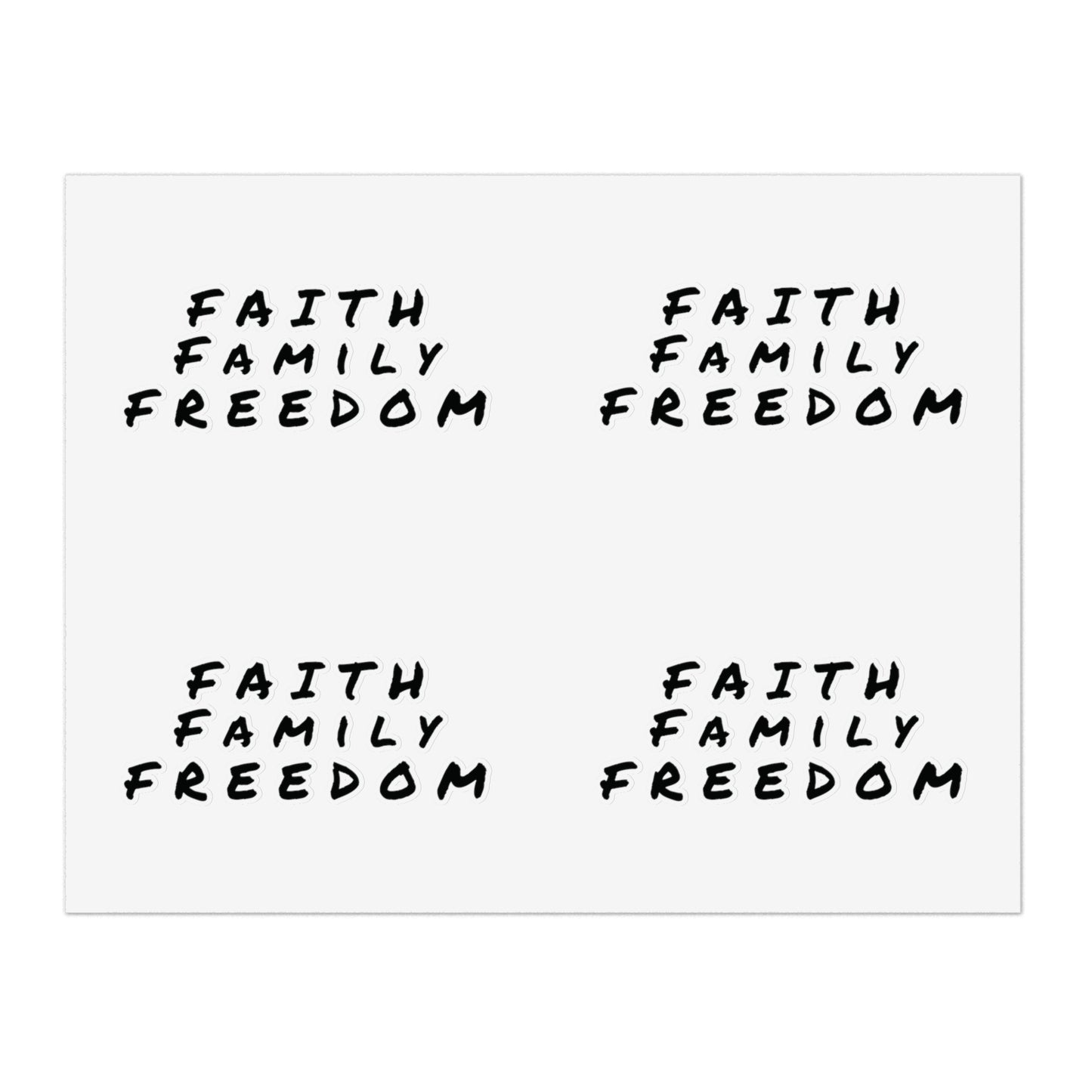 Faith Family Freedom Sticker Sheet Bundle - Inspirational Decals, Motivational Sticker Pack, Clear Vinyl Stickers