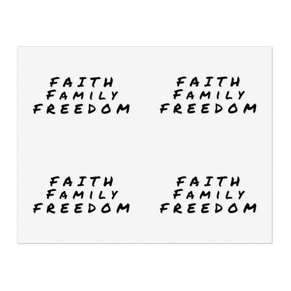 Faith Family Freedom Sticker Sheet Bundle - Inspirational Decals, Motivational Sticker Pack, Clear Vinyl Stickers