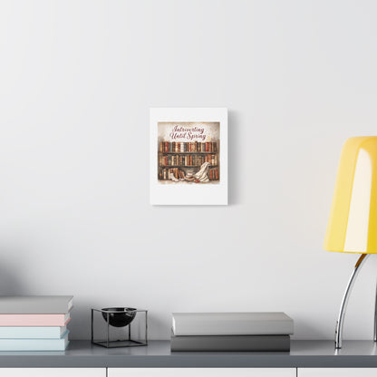 Cozy Wall Art, Introverting Until Spring Quote, Home Decor, Book Lover Gift, Spring Decor, Library Aesthetic