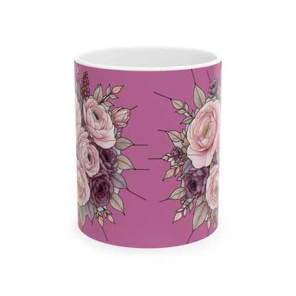 Blush Rose Bouquet Mug | Floral Ceramic Coffee Cup