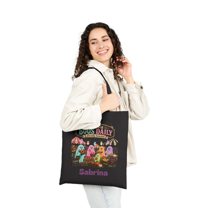 Fresh Boos Daily ghost market Tote Bag | Halloween trick-or-treat canvas tote