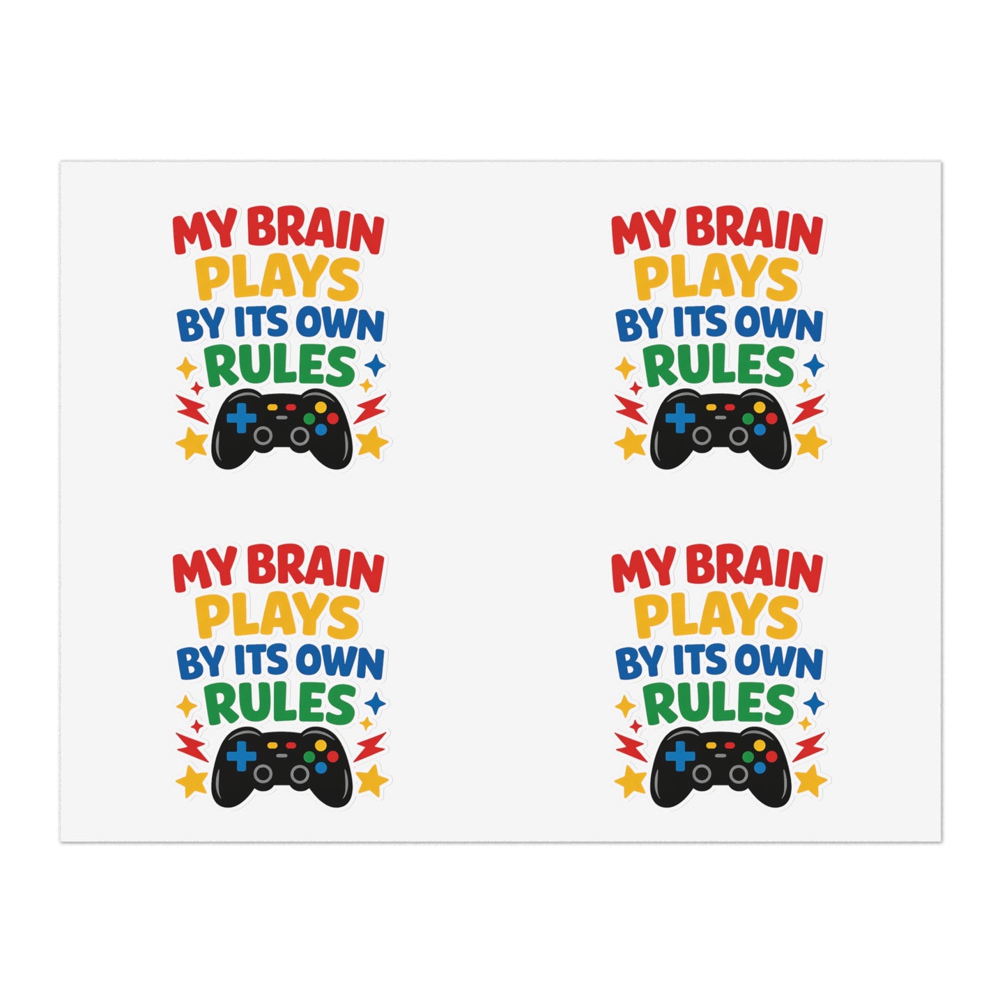 My Brain Plays By Its Own Rules Sticker Sheet | Autism Awareness Stickers