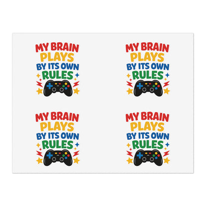 My Brain Plays By Its Own Rules Sticker Sheet | Autism Awareness Stickers