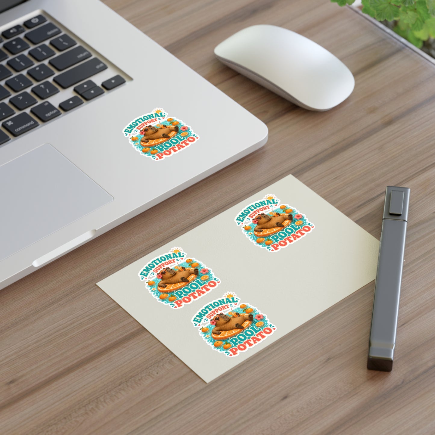 Emotional Support Pool Potato Capybara Sticker Sheet