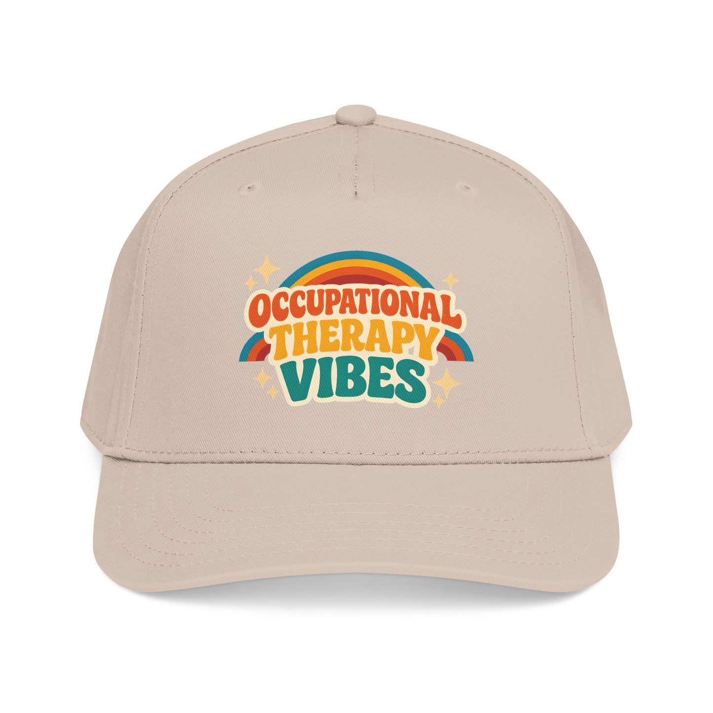 Occupational Therapy Vibes Cap | Retro Rainbow Mid Profile Baseball Cap