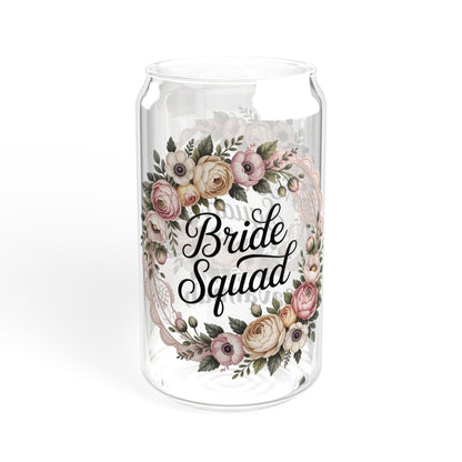 Bride Squad Floral Wreath Sipper Glass | 16oz