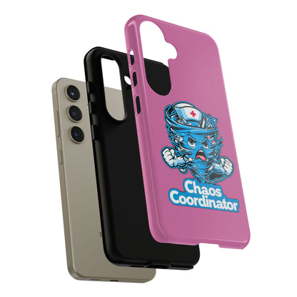 Chaos Coordinator Phone Case, Fun Nurse Gift, Tough Cases for Healthcare Heroes, Unique Cell Phone Cover, Funny Medical Humor/ Pink