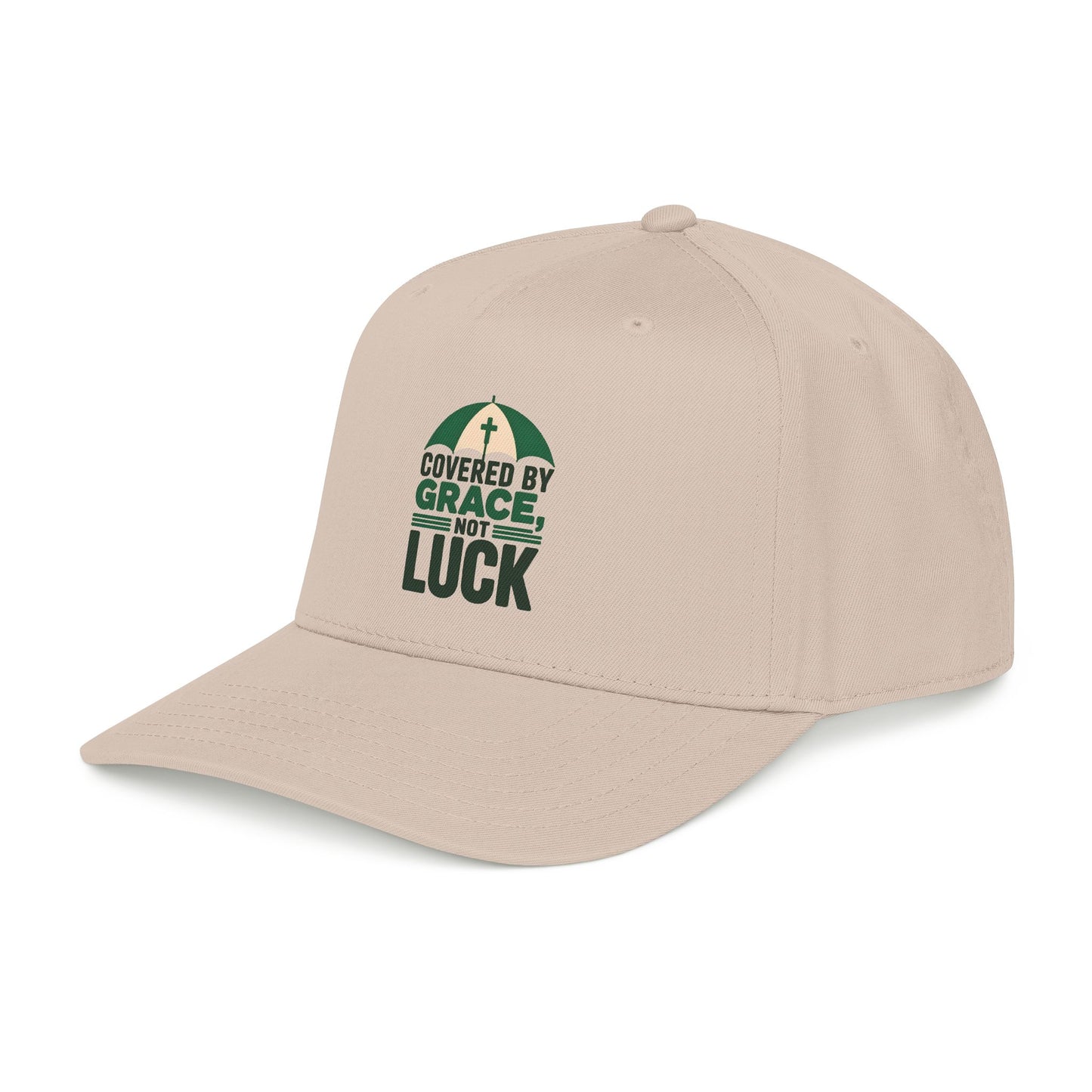 Covered by Grace Not Luck baseball cap | Christian faith hat