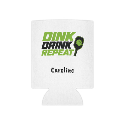 Dink Drink Repeat Can Cooler | Pickleball Paddle Graphic, Personalized Option