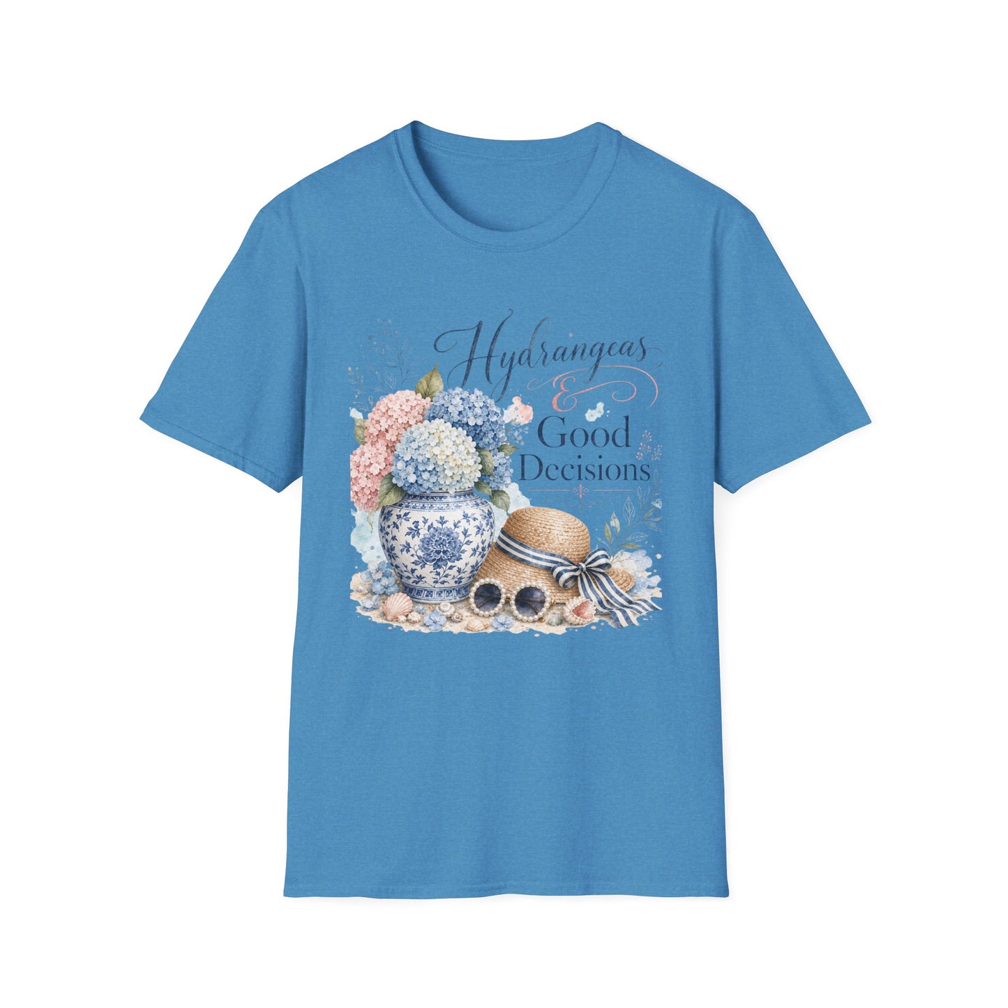 Hydrangeas & Good Decisions T-Shirt | Floral Hydrangea Design