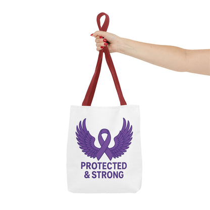 Protected and Strong Awareness Tote Bag, Eco-Friendly Shoulder Bag, Reusable Grocery Bag, Canvas Shopping Tote, Gift for Activists,