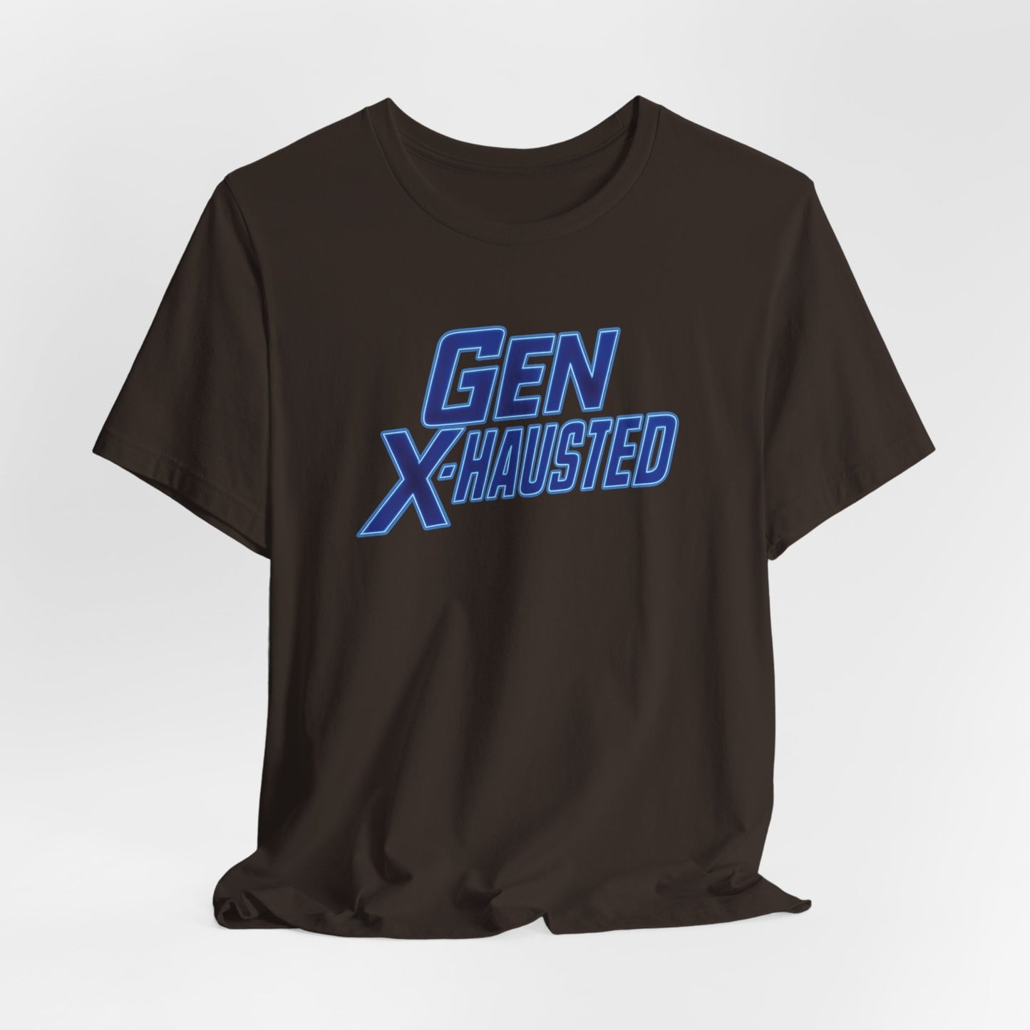 Gen X-Hausted Unisex Tee - Retro Humor Tee, Gift for Gen X, Casual Wear, Trendy Graphic Shirt, Unique Meme Apparel