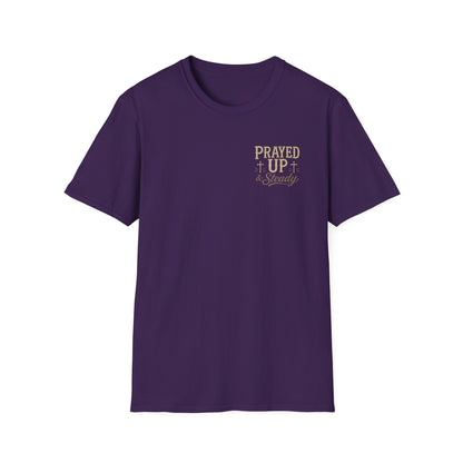 Prayed Up & Steady T-Shirt | Faith Scripture Cross Christian Tee