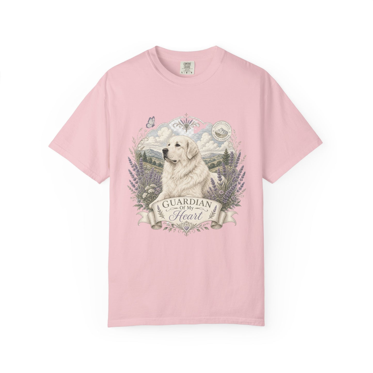Great Pyrenees Guardian of My Heart T-Shirt | Mountain Dog Illustration