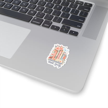 Introverting Until Spring sticker | kiss-cut book floral butterfly