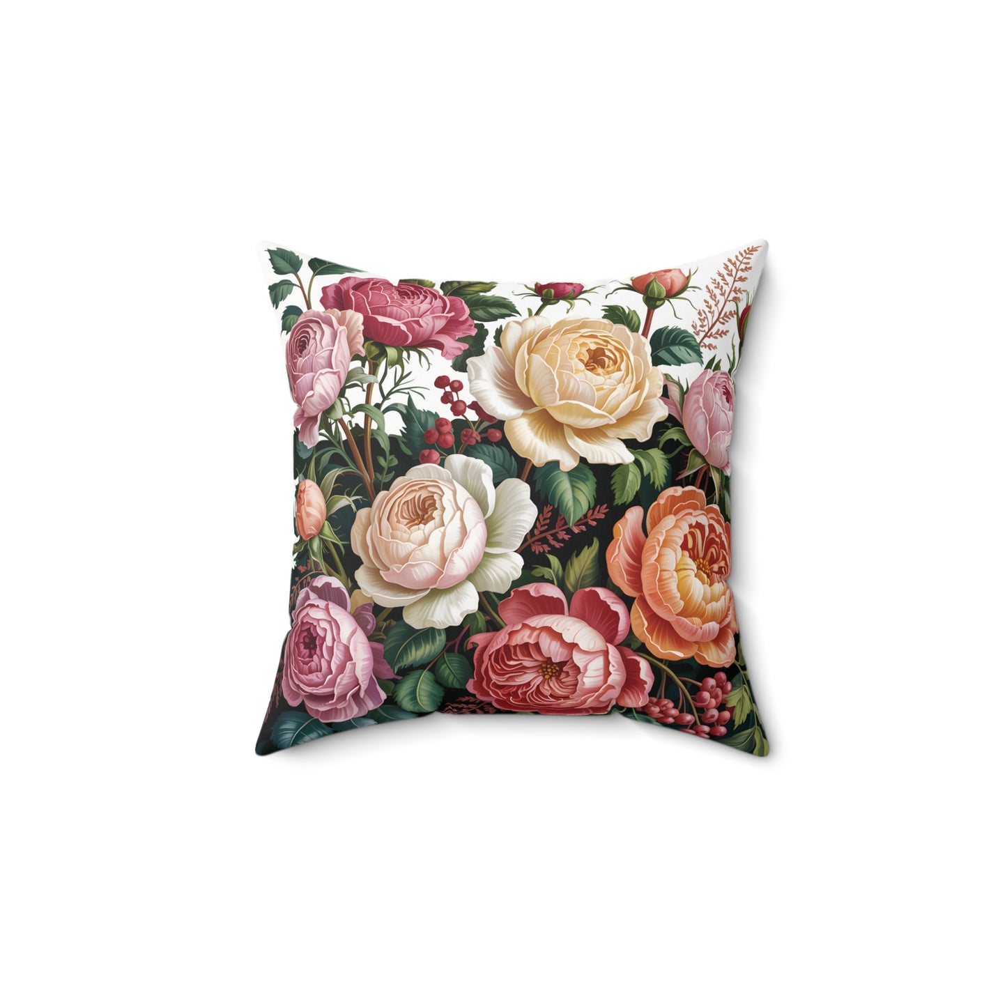 Vintage Rose Bouquet Pillow | Floral Throw Pillow
