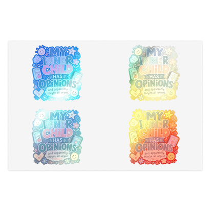 "My Inner Child Has Opinions" Capybara Sticker Sheet – Emotional Support Cute Animal Stickers