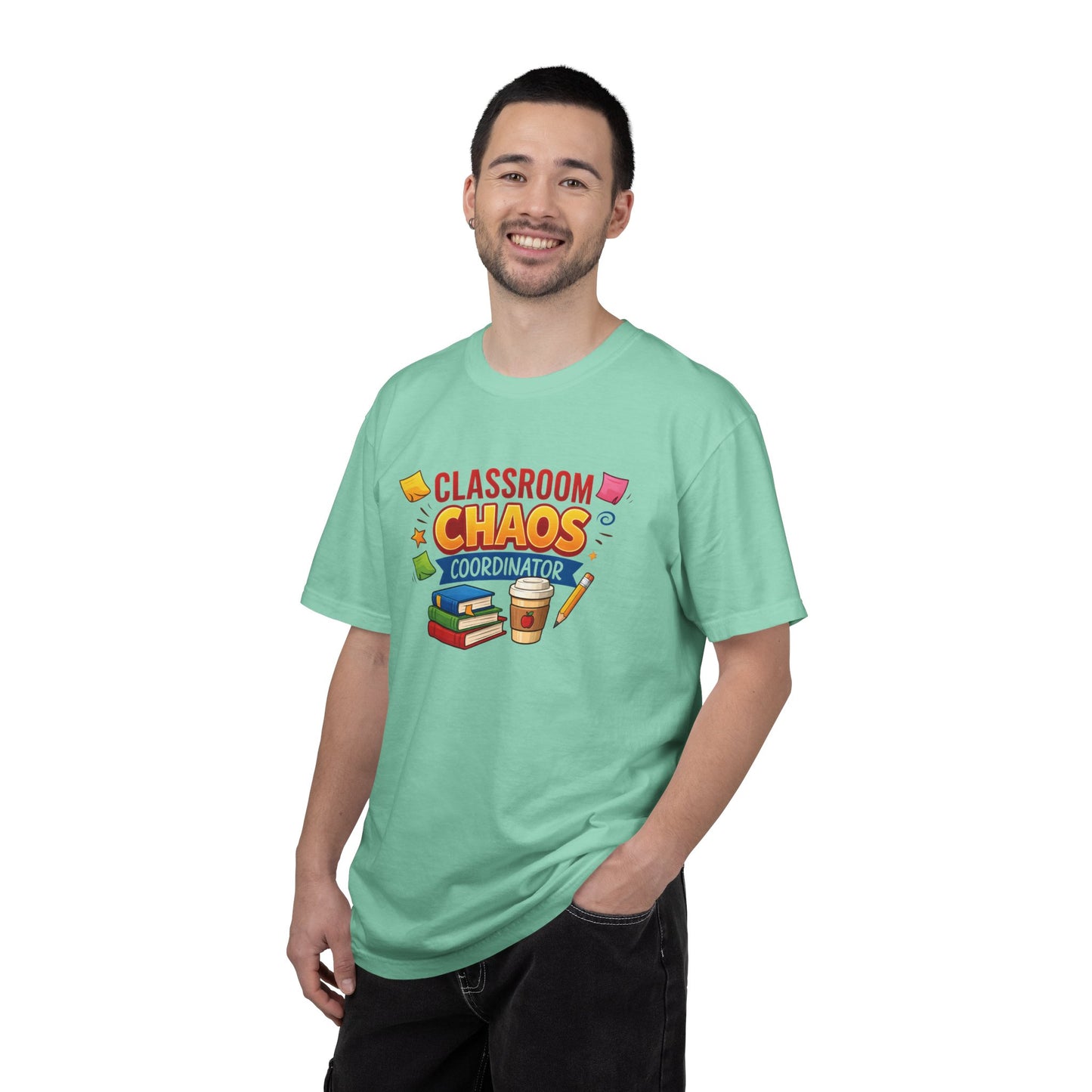 Classroom Chaos Coordinator T-shirt | Teacher Coffee Books Pencil