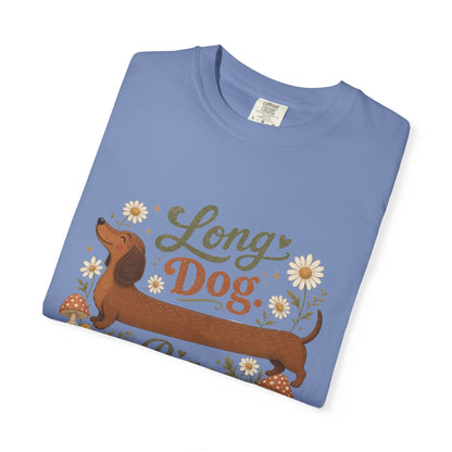 Long Dog Big Personality Dachshund T-shirt | Cute Sausage Dog Floral Design