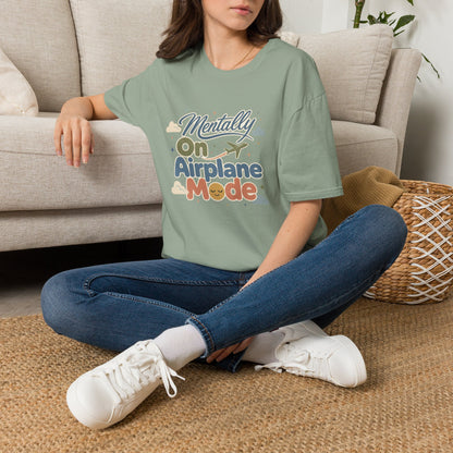 Mentally On Airplane Mode T-Shirt | Travel Plane Graphic