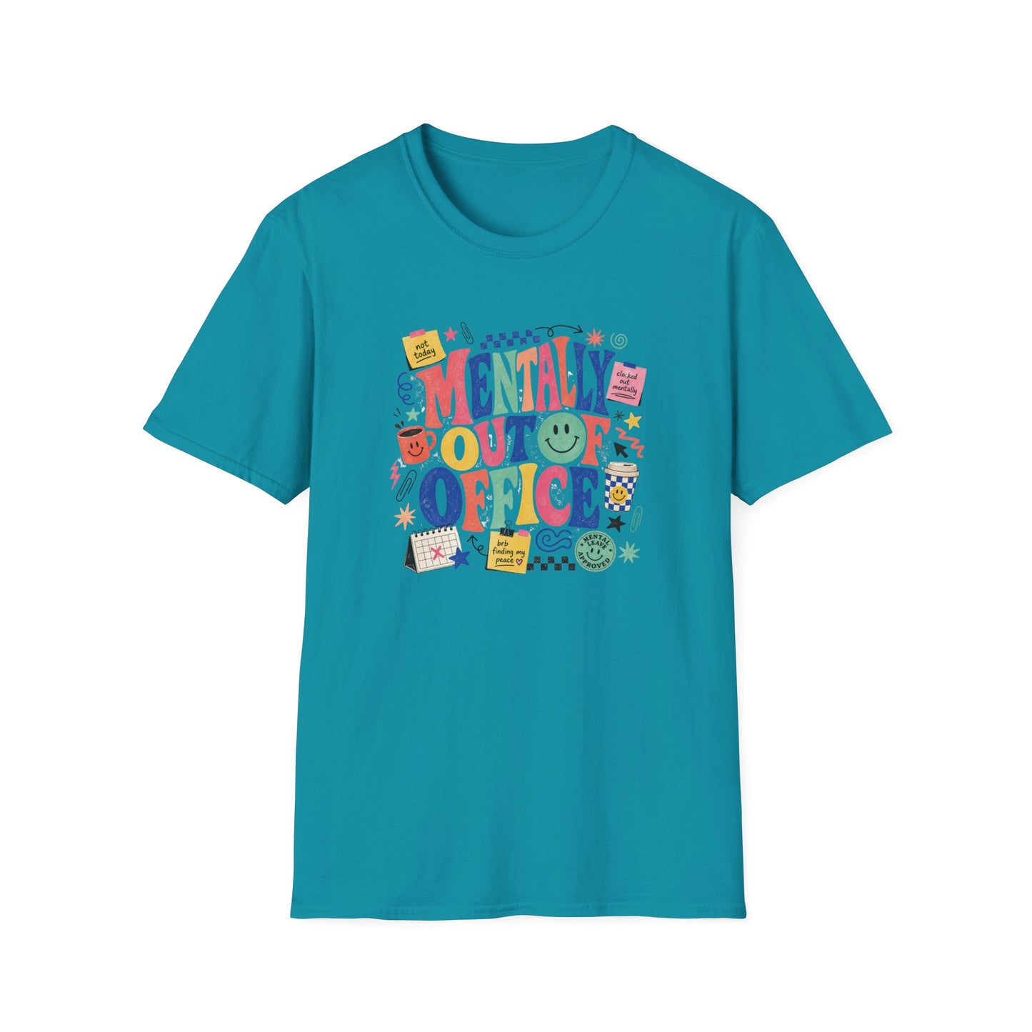 Mentally Out Of Office T-Shirt | Colorful Retro Graphic