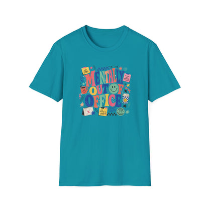 Mentally Out Of Office T-Shirt | Colorful Retro Graphic