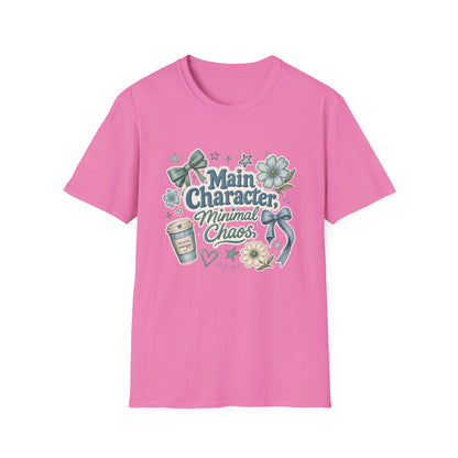 Main Character Minimal Chaos T-Shirt | Floral Bows Stars Design