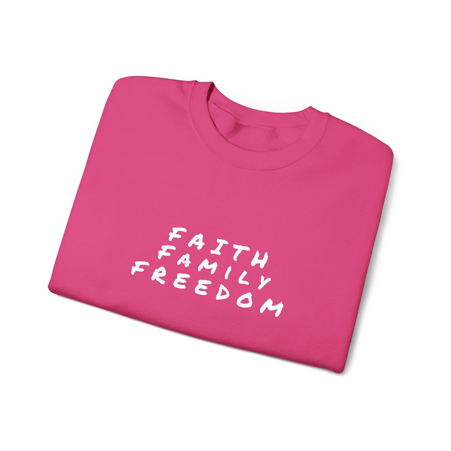 Faith Family Freedom Sweatshirt, Religious Pullover Jumper, Christian Crewneck, Inspirational Sweatshirt, Unisex Religious Shirt, Faith
