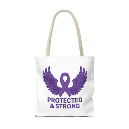 Protected and Strong Awareness Tote Bag, Eco-Friendly Shoulder Bag, Reusable Grocery Bag, Canvas Shopping Tote, Gift for Activists,