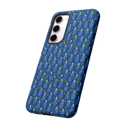 Phone Case, Texas Bluebonnet Tough Case, Navy Floral Phone Cover, Protective iPhone Case, Samsung Galaxy Case, Texas Wildflower Gift