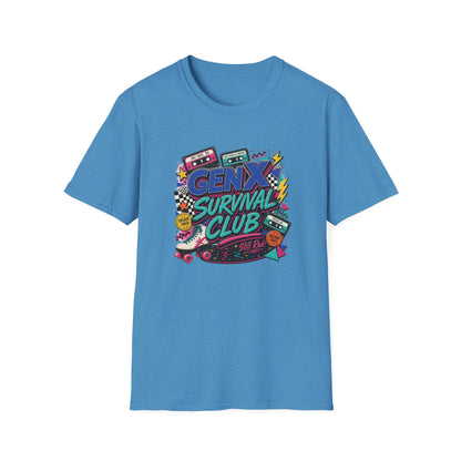 Gen X Survival Club T-Shirt | 80s Retro Cassette Graphic