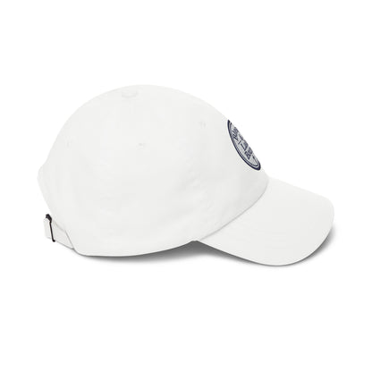Blessed & Lake Bound Dad Cap | Embroidered Circle Logo, White Baseball Hat