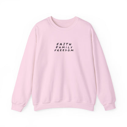 Faith Family Freedom Sweatshirt, Christian Sweatshirt, Religious Apparel, Inspirational Jumper, Religious Gift for Him/Her, Cozy Sweatshirt