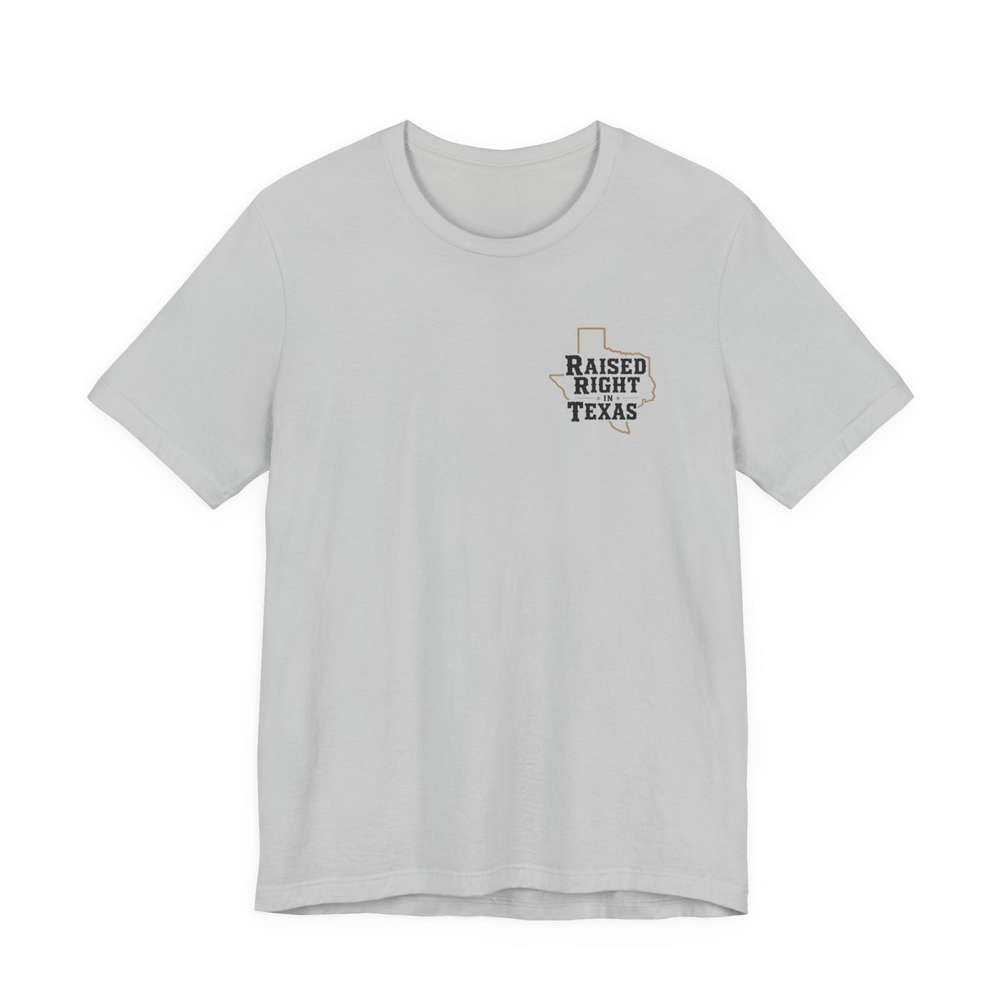 Raised Right in Texas T-Shirt | Texas Outline, Typographic Western Design