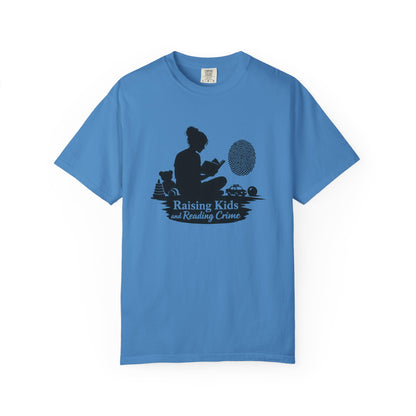 Raising Kids and Reading Crime T-shirt | Mom Reader Detective Design