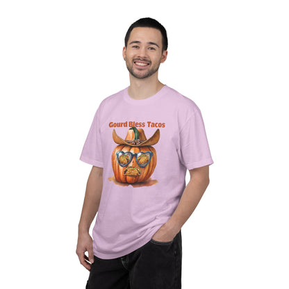 Funny Halloween T-Shirt, Gourd Bless Tacos Tee, Unisex Graphic Tee, Taco Lover Shirt, Fall Festival Apparel, Cute Pumpkin Shirt