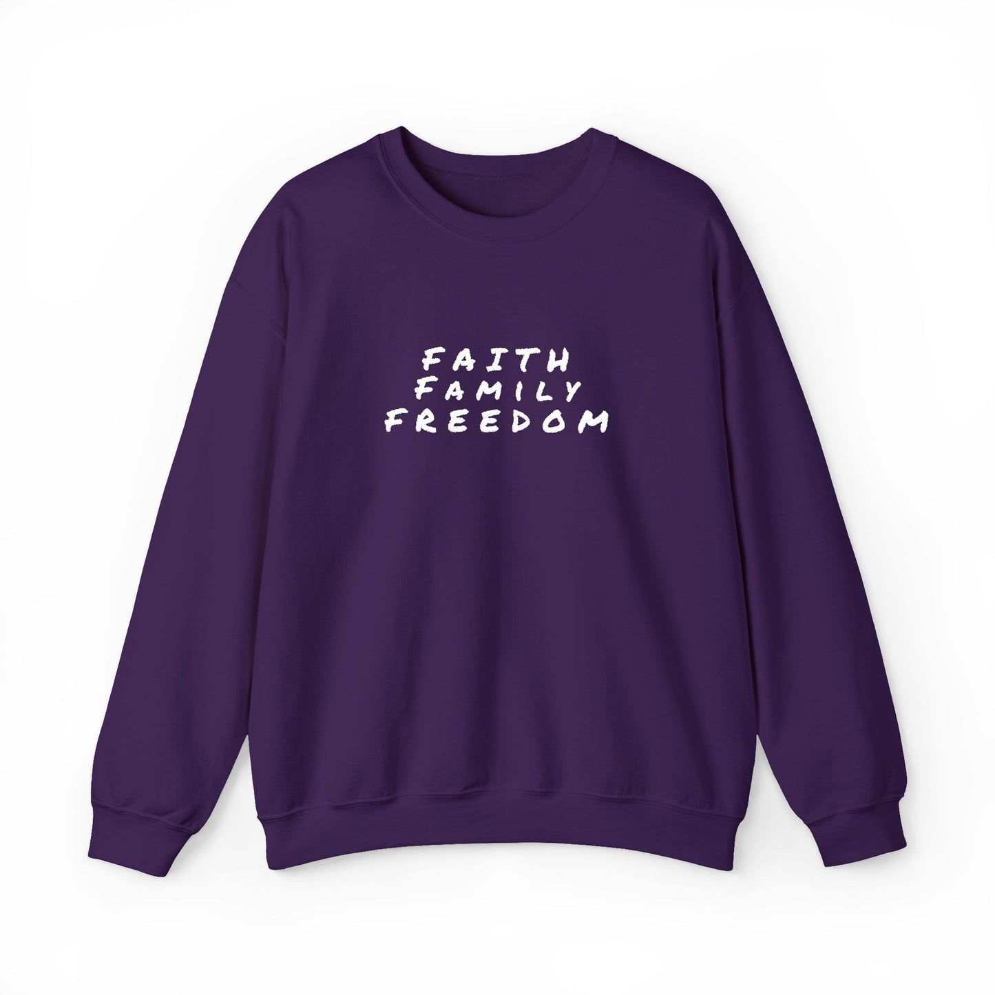 Faith Family Freedom Sweatshirt, Religious Pullover Jumper, Christian Crewneck, Inspirational Sweatshirt, Unisex Religious Shirt, Faith