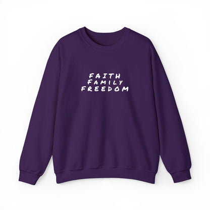 Faith Family Freedom Sweatshirt, Religious Pullover Jumper, Christian Crewneck, Inspirational Sweatshirt, Unisex Religious Shirt, Faith