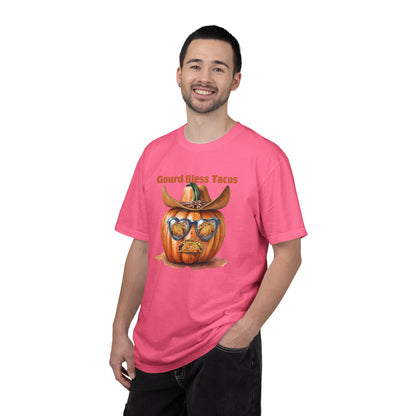 Funny Halloween T-Shirt, Gourd Bless Tacos Tee, Unisex Graphic Tee, Taco Lover Shirt, Fall Festival Apparel, Cute Pumpkin Shirt